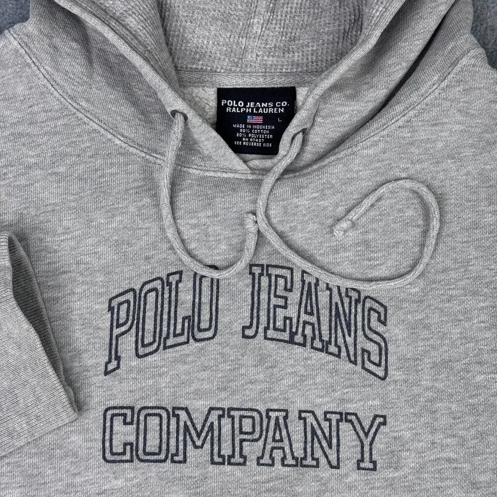 VTG 90s Ralph‎ Lauren Polo Jeans Co Hoodie Women's L Pullover Kangaroo Pocket